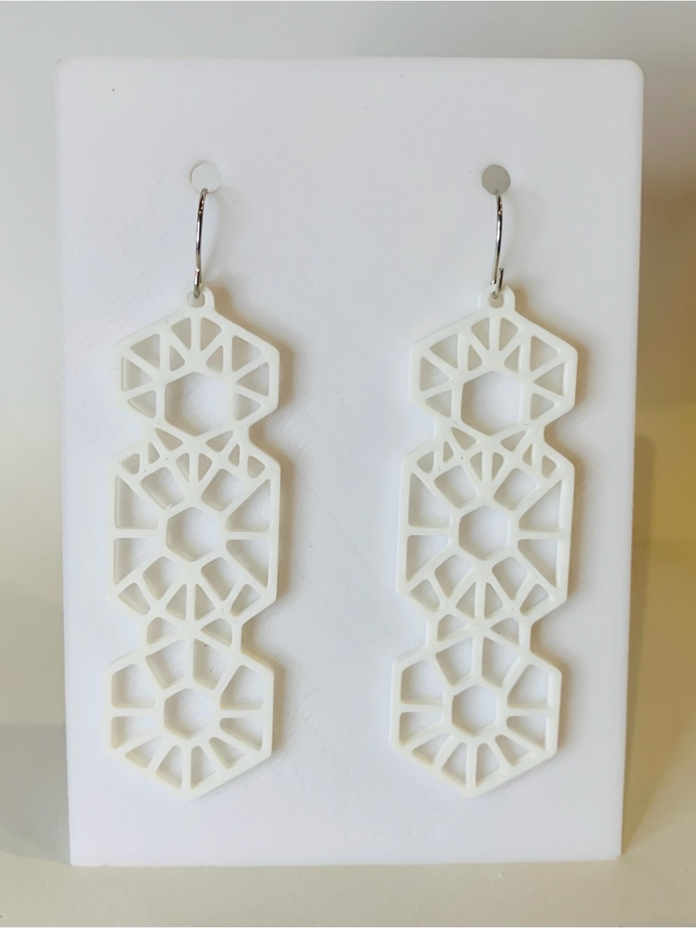 White Geometric Drop Earrings - Modern Women Jewelry